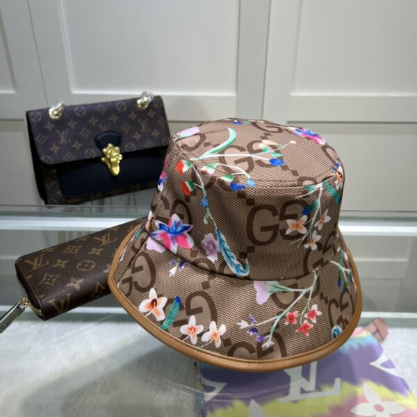 Gucci Jumbo GG Fedora Hat With Floral Embroidery Beige GG Hat ‎701842 3HAJM 2584