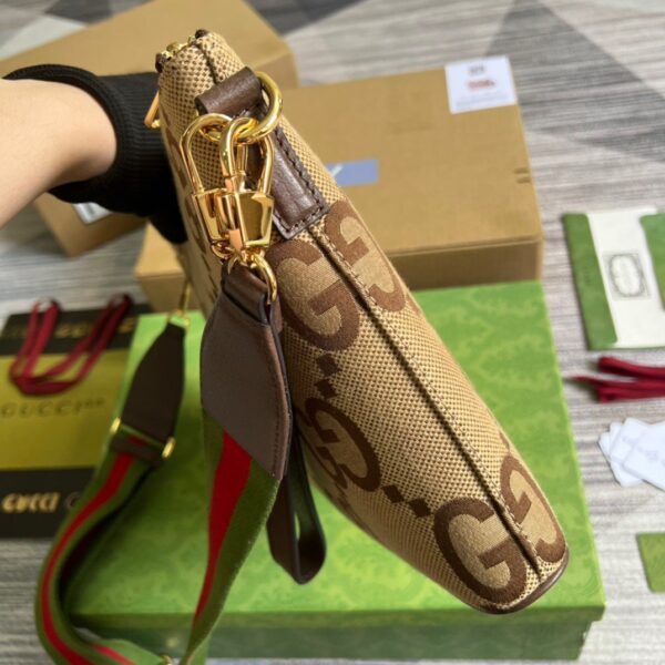 1:1 Replica Gucci Jumbo GG Messenger Bag Camel And Ebony Jumbo GG Canvas For Women  9.6in/24.5cm GG 703468 92THF 1000