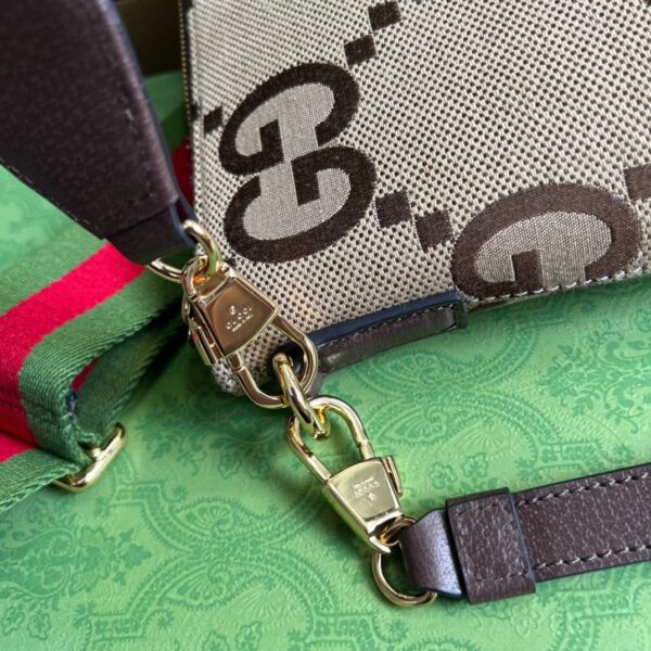 1:1 Replica Gucci Jumbo GG Messenger Bag Camel And Ebony Jumbo GG Canvas For Women  9.6in/24.5cm GG 703468 92THF 1000