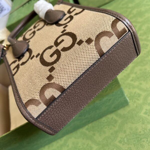 1:1 Replica Gucci Jumbo GG Mini Tote Bag Camel And Ebony Jumbo Canvas For Women  8in/20cm 699406 UKMDG 2570
