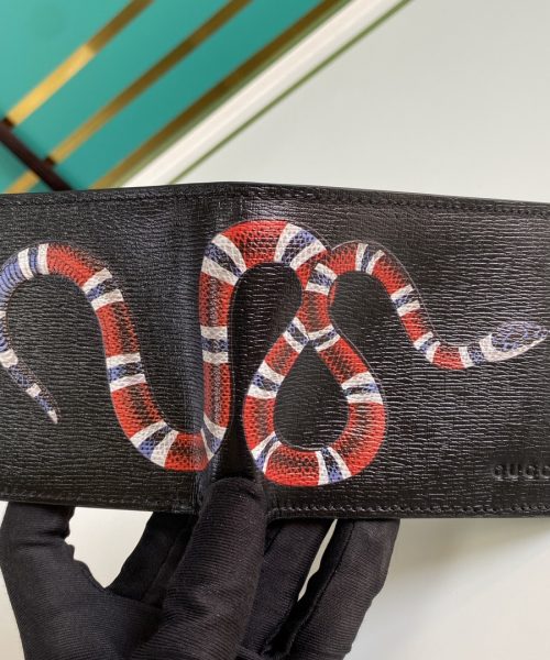 1:1 Replica Gucci Kingsnake Print GG Supreme Wallet For Men, Men's Wallet 11cm/4.5in GG ‎451268 K551N 1058