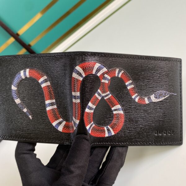 Gucci Kingsnake Print GG Supreme Wallet For Men, Men's Wallet 11cm/4.5in GG ‎451268 K551N 1058