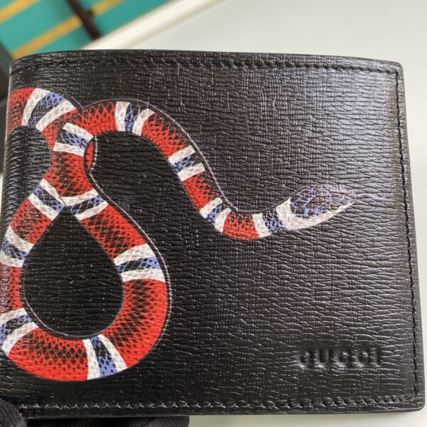 Gucci Kingsnake Print GG Supreme Wallet For Men, Men's Wallet 11cm/4.5in GG ‎451268 K551N 1058