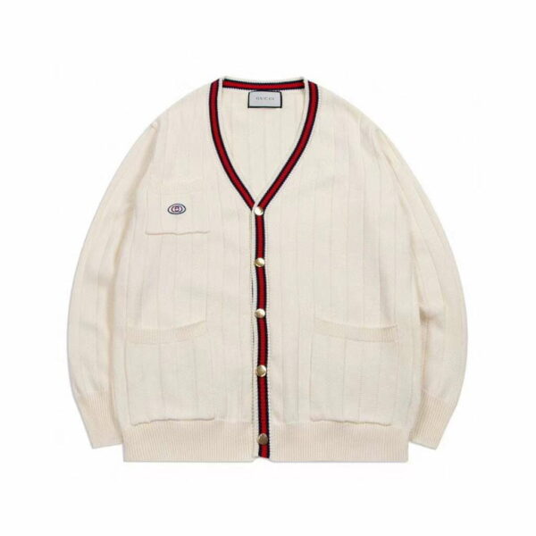 Gucci Knit Cotton Cardigan Cream For Men
