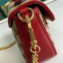 1:1 Replica Gucci Ladies GG Canvas Marmont Mini Top Handle Bag Beige And Red GG Canvas For Women 8.3in/21cm GG 583571 HVKEG 8561