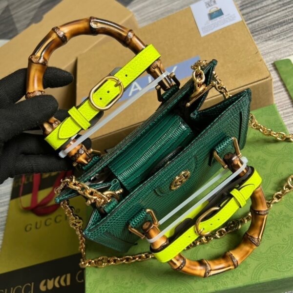 1:1 Replica Gucci Lizard Mini Tote Bag Green For Women, Women's Bags 7.9in/20cm GG