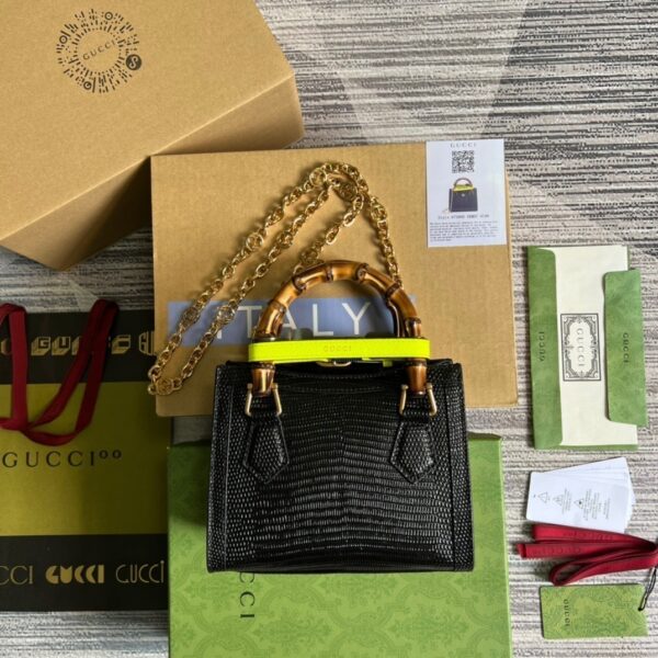 1:1 Replica Gucci Lizard Mini Tote Bag Green For Women, Women's Bags 7.9in/20cm GG