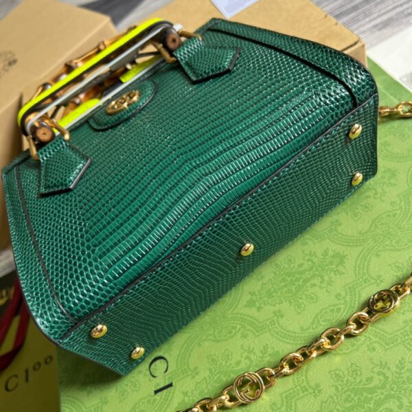 1:1 Replica Gucci Lizard Mini Tote Bag Green For Women, Women's Bags 7.9in/20cm GG