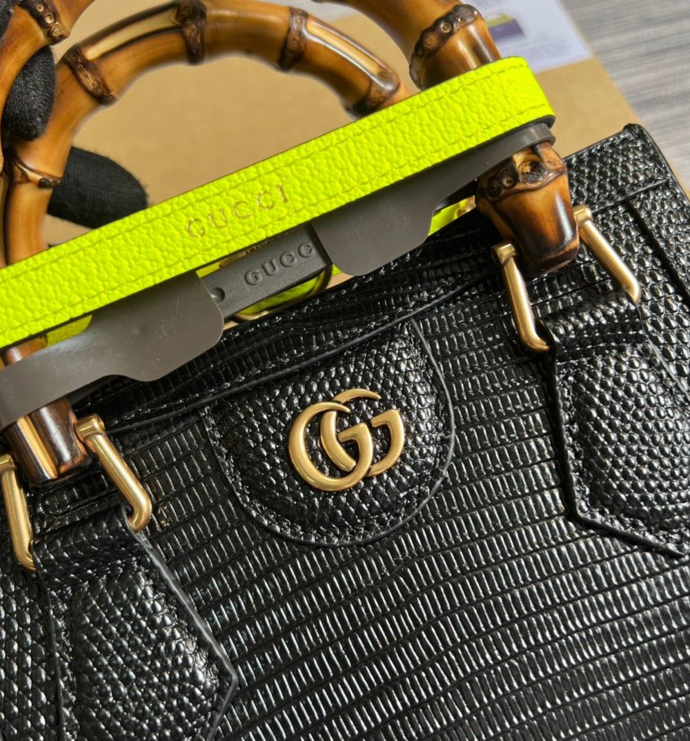 1:1 Replica Gucci Lizard Mini Tote Bag Green For Women, Women's Bags 7.9in/20cm GG