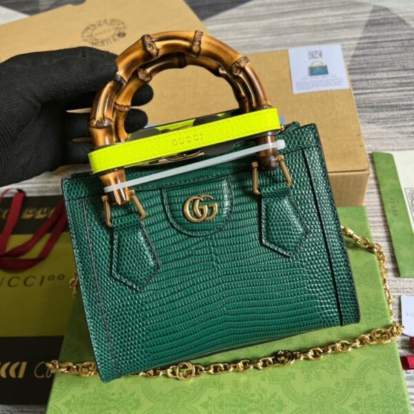 1:1 Replica Gucci Lizard Mini Tote Bag Green For Women, Women's Bags 7.9in/20cm GG