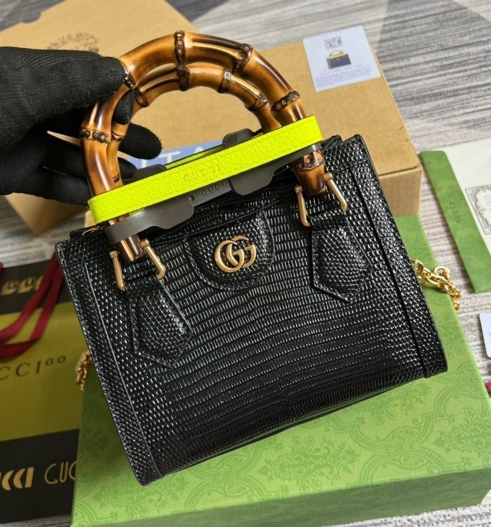 1:1 Replica Gucci Lizard Mini Tote Bag Green For Women, Women's Bags 7.9in/20cm GG
