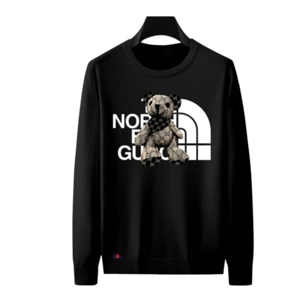 Gucci Logo Bear Crewneck Sweatshirt Black For Men