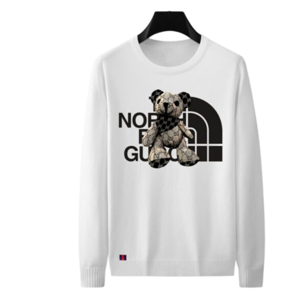 Gucci Logo Bear Crewneck Sweatshirt White For Men