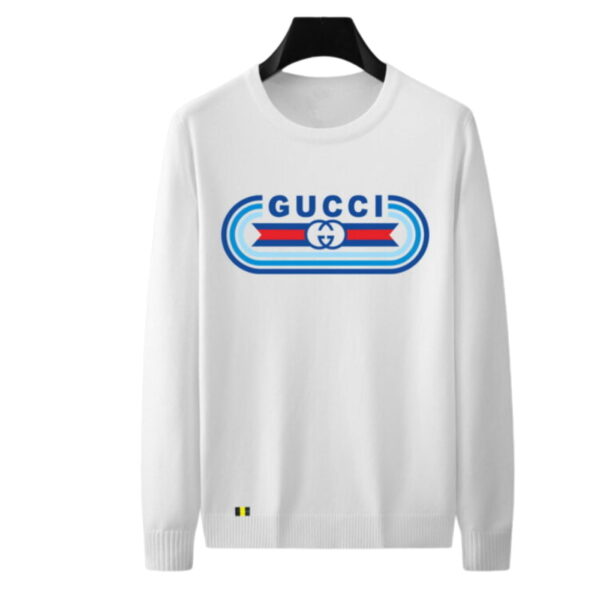 Gucci Logo GG Crewneck Sweatshirt White For Men