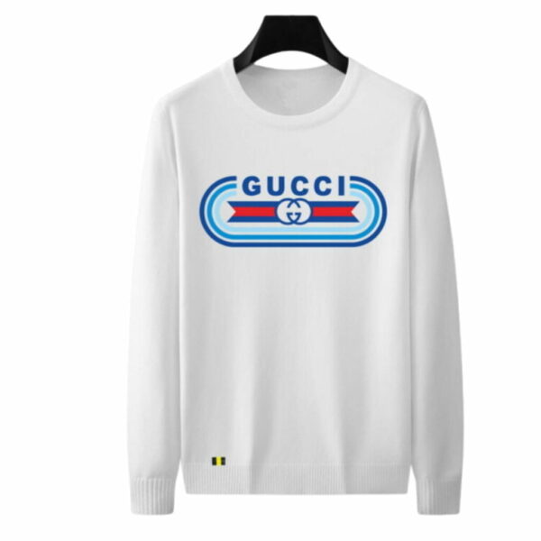 Gucci Logo GG Crewneck Sweatshirt White For Men