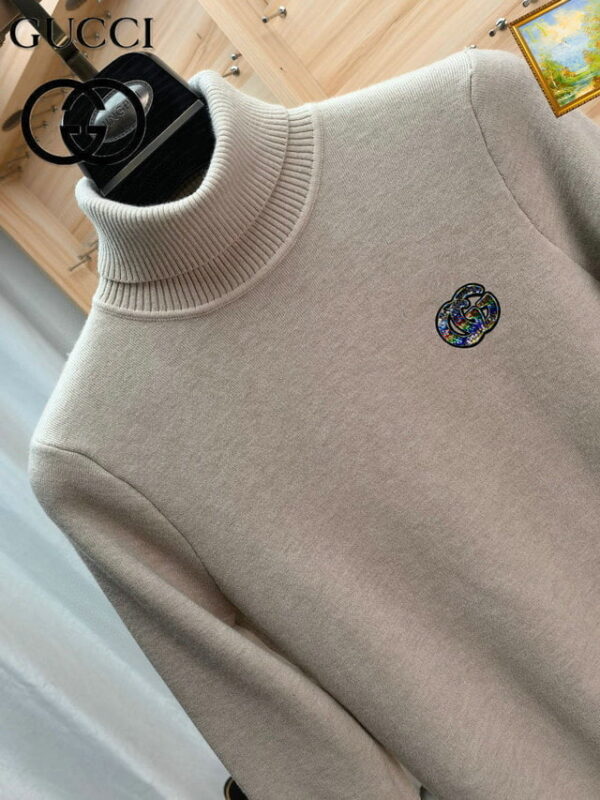 Gucci Logo GG Neck Jumper Sweater Beige For Men