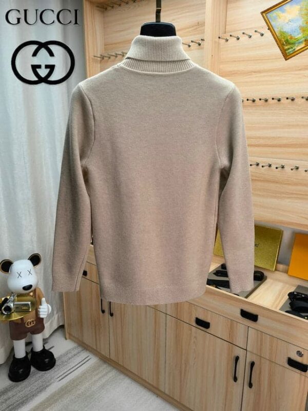 Gucci Logo GG Neck Jumper Sweater Beige For Men