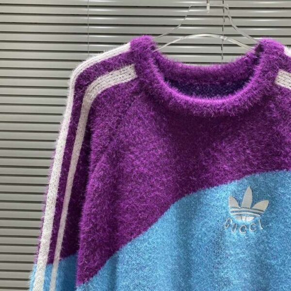 Gucci Long Sleeves Knitted Sweatshirt Purple For Men