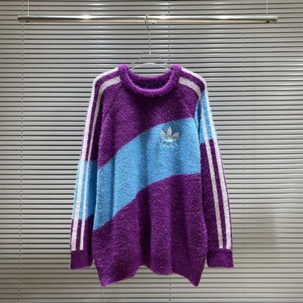 Gucci Long Sleeves Knitted Sweatshirt Purple For Men