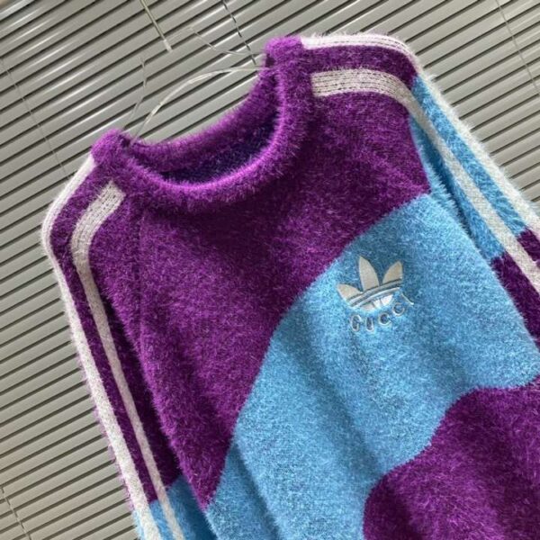 Gucci Long Sleeves Knitted Sweatshirt Purple For Men