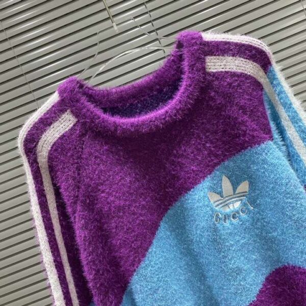 Gucci Long Sleeves Knitted Sweatshirt Purple For Men