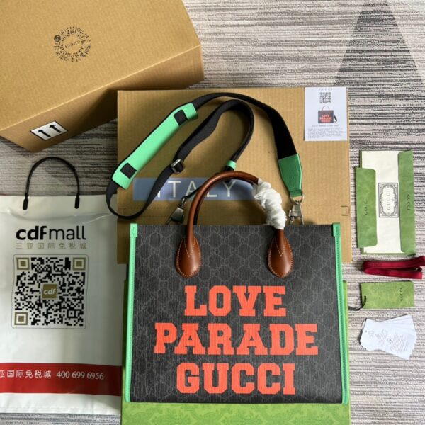 1:1 Replica Gucci Love Parade Gucci Tote Bag Green For Women, Women's Bags 12.2in/31cm GG