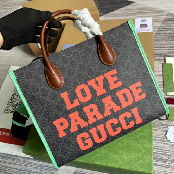 1:1 Replica Gucci Love Parade Gucci Tote Bag Green For Women, Women's Bags 12.2in/31cm GG
