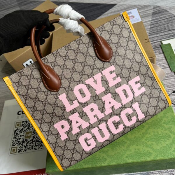 1:1 Replica Gucci Love Parade Gucci Tote Bag Yellow For Women, Women's Bags 12.2in/31cm GG