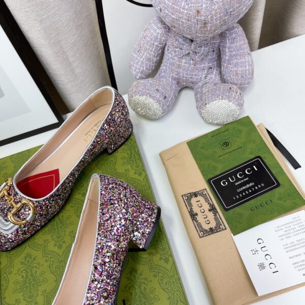 Gucci Lovelight Crystal Ballet Flat With Horsebit Multicolor For Women GG 707703 KSP20 8461