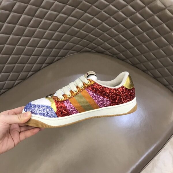 Gucci Lovelight Screener Sneaker Glitter Red For Women GG Shoes 710534 FAAKU 4942