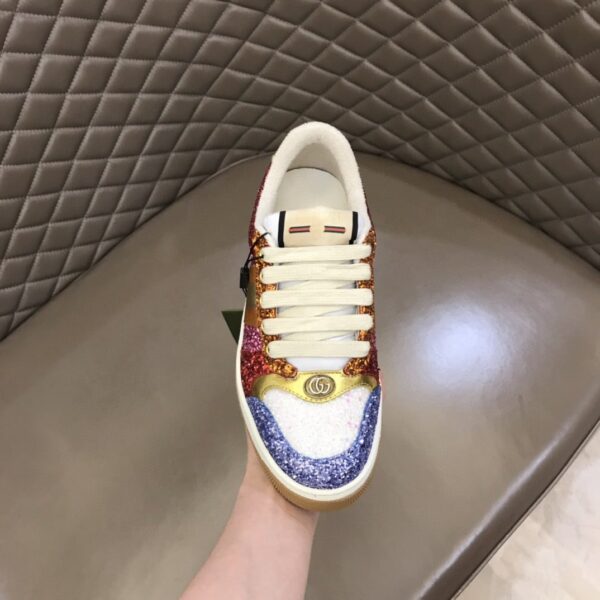 Gucci Lovelight Screener Sneaker Glitter Red For Women GG Shoes 710534 FAAKU 4942