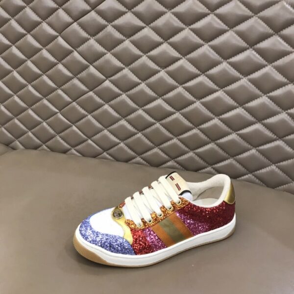 Gucci Lovelight Screener Sneaker Glitter Red For Women GG Shoes 710534 FAAKU 4942