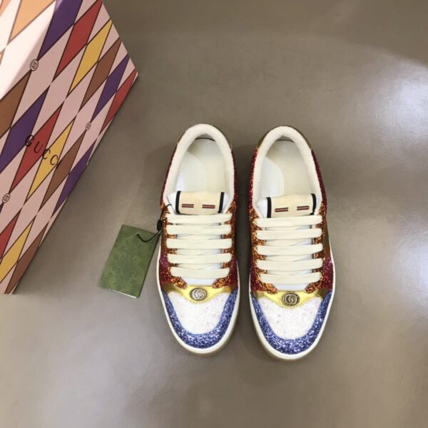 Gucci Lovelight Screener Sneaker Glitter Red For Women GG Shoes 710534 FAAKU 4942
