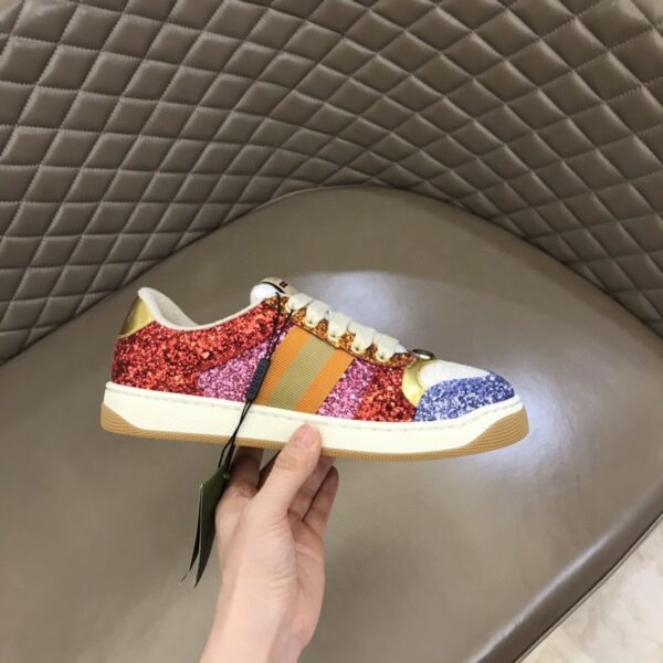 Gucci Lovelight Screener Sneaker Glitter Red For Women GG Shoes 710534 FAAKU 4942