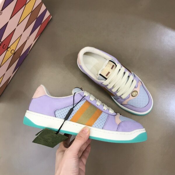 Gucci Lovelight Screener Sneaker Lilac For Women GG Shoes ‎708295 0YIA0 5380