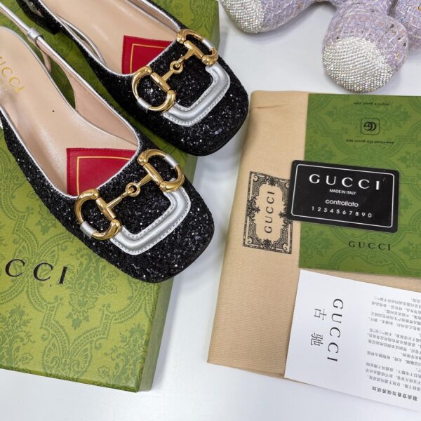 Gucci Lovelight Slingback With Horsebit Black For Women GG