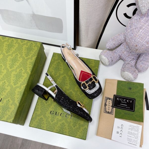 Gucci Lovelight Slingback With Horsebit Black For Women GG