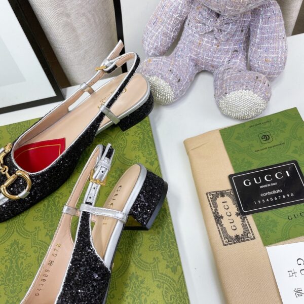 Gucci Lovelight Slingback With Horsebit Black For Women GG