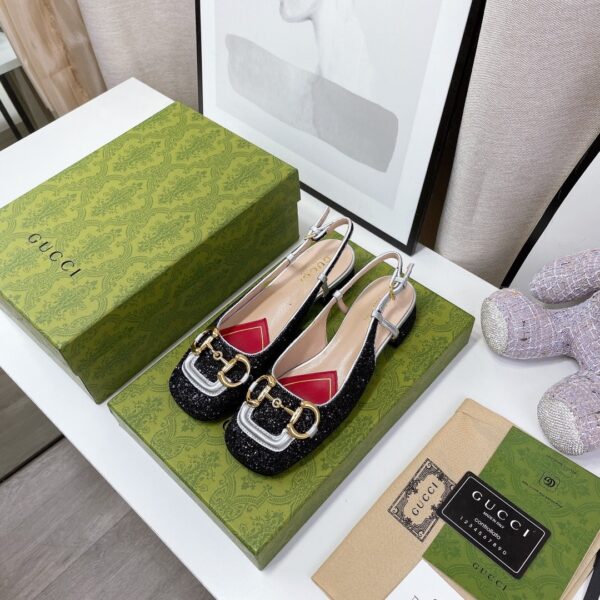 Gucci Lovelight Slingback With Horsebit Black For Women GG