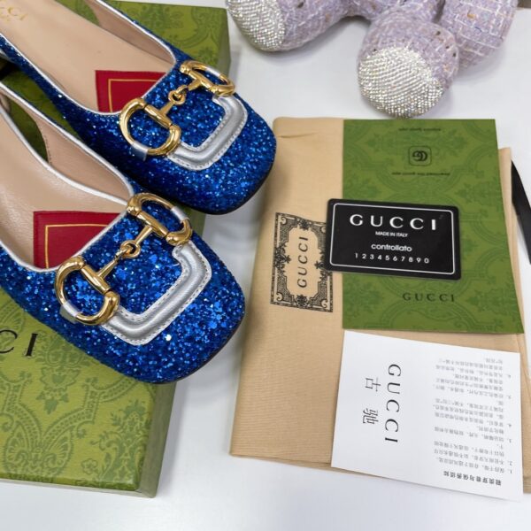 Gucci Lovelight Slingback With Horsebit Blue For Women GG