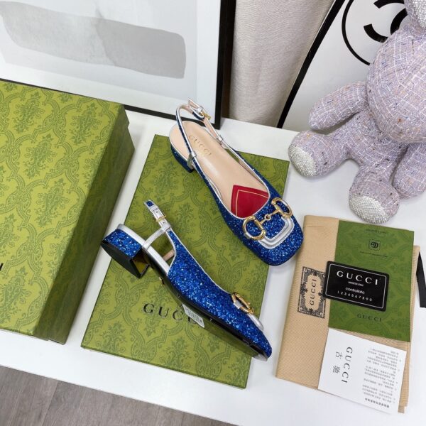 Gucci Lovelight Slingback With Horsebit Blue For Women GG