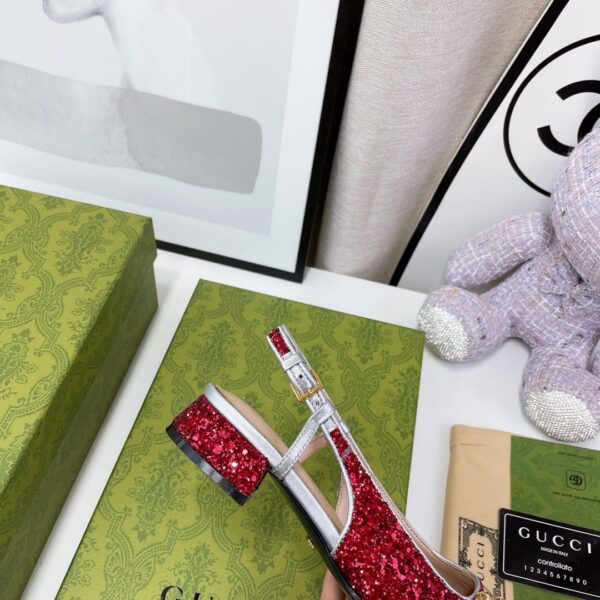 Gucci Lovelight Slingback With Horsebit Red For Women GG