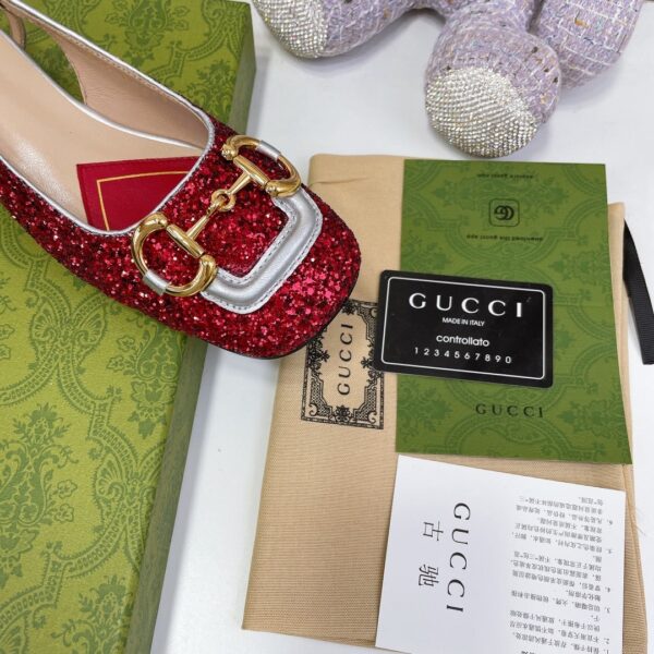 Gucci Lovelight Slingback With Horsebit Red For Women GG