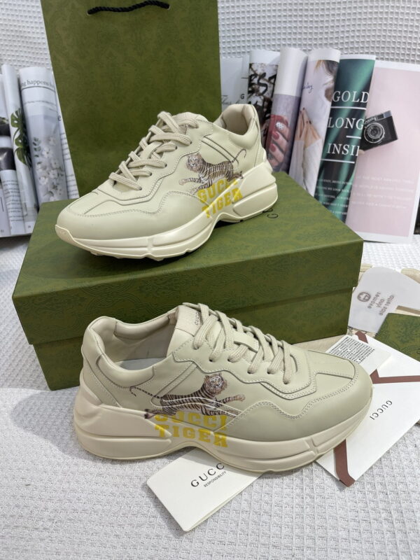 Gucci Lunar New Year Women's Rhyton Sneaker With Tiger Beige For Women GG 687626 DRW00 9522