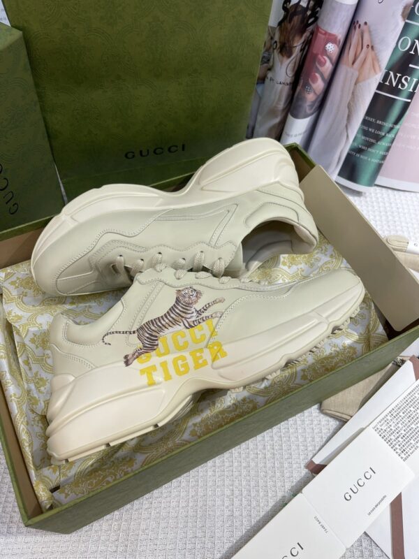 Gucci Lunar New Year Women's Rhyton Sneaker With Tiger Beige For Women GG 687626 DRW00 9522