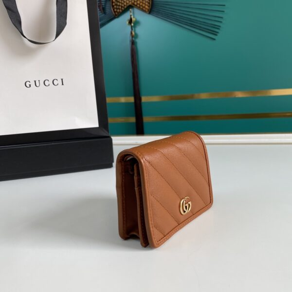 Gucci Marmont Card Case Wallet Brown Women’s Wallet 11cm/4.3in GG 466492