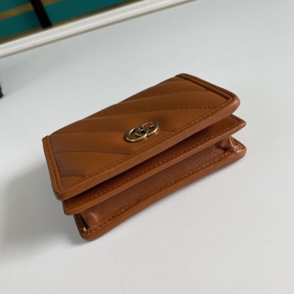 Gucci Marmont Card Case Wallet Brown Women’s Wallet 11cm/4.3in GG 466492