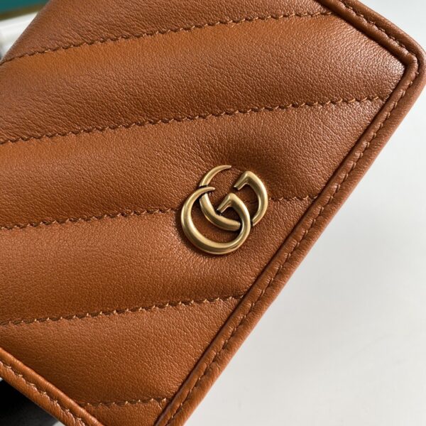 Gucci Marmont Card Case Wallet Brown Women’s Wallet 11cm/4.3in GG 466492