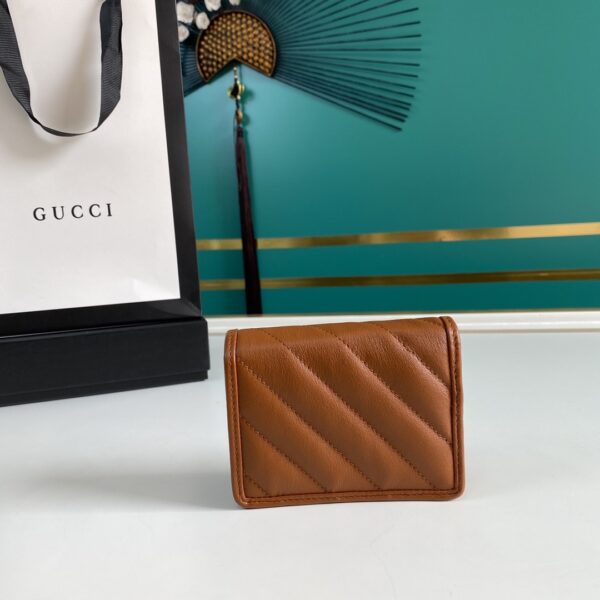 Gucci Marmont Card Case Wallet Brown Women’s Wallet 11cm/4.3in GG 466492