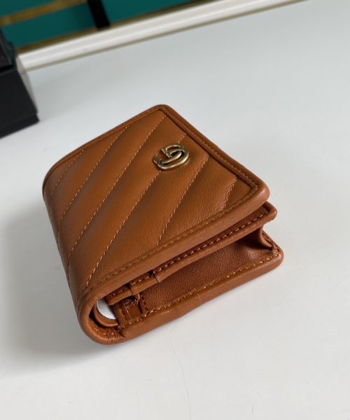 1:1 Replica Gucci Marmont Card Case Wallet Brown Women’s Wallet 11cm/4.3in GG 466492